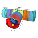 Túnel Colorido Gato Interativo Cachorro Labirinto Dobrável Pet Playground Toca Brinquedos Gatos