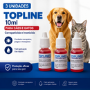 3x Topline 10ml Poderoso Antipulgas e Carrapatos Cães e Gatos