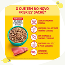 Kit 15 unid Sachê Friskies Alimento Úmido Gatos Carne Frango Atum Peixe Branco Cordeiro Salmão Peru