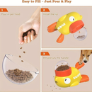 Brinquedo Interativo Pato Dispensador de Ração | Alimentador Tigela Lenta Divertida Para Cães e Gatos Petiscos e Ração